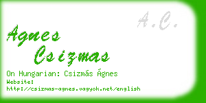 agnes csizmas business card